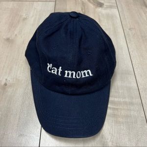 Unisex baseball hat- cat mom- navy blue